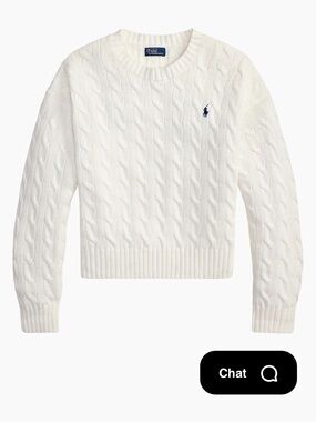 Ralph Lauren White Cable Knit Sweater